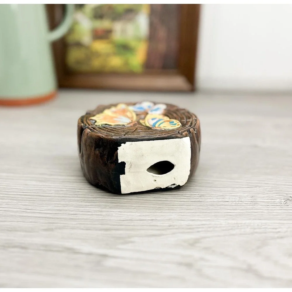 Vintage Ceramic Butterfly‎ Piggy Bank: Kitschy Coin Bank Decor
